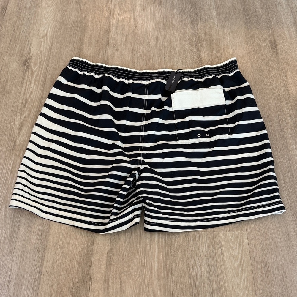 New Nautica Striped Navy and White Swimsuit - Picture 3 of 5